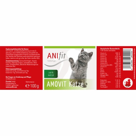 Kat B.A.R.F. Voedingssupplementen Amovit kat 100g 1 Stuk -3- Anifit
